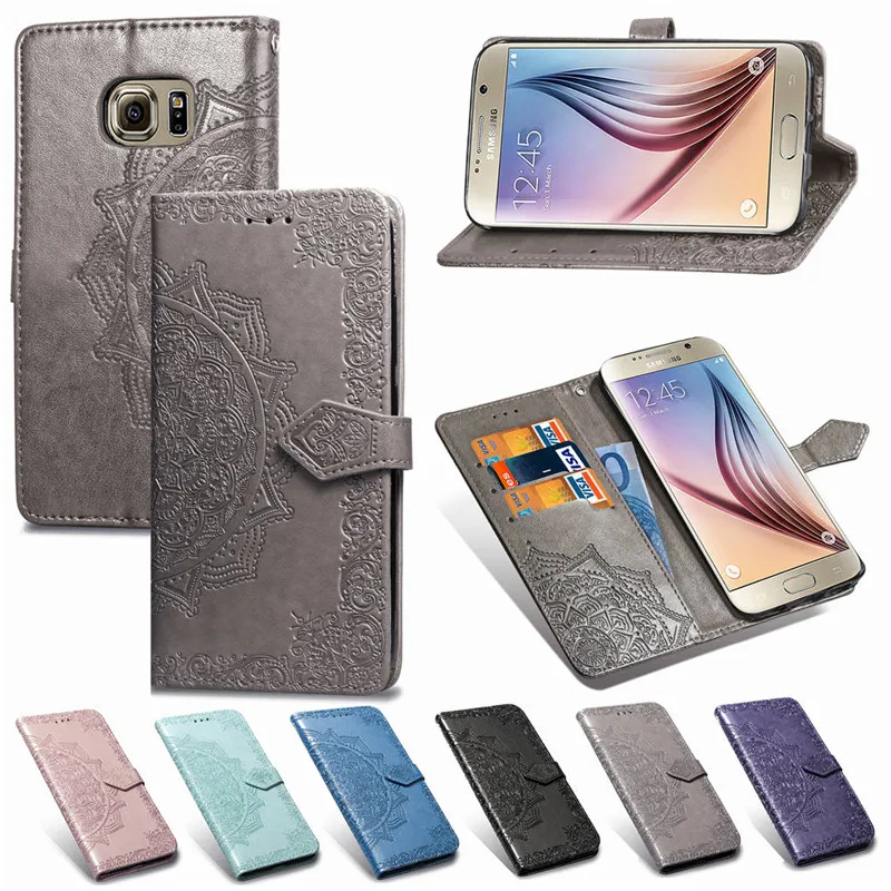 Роскошный чехол Кошелек из искусственной кожи для Samsung Galaxy S6 G920 G920F SM G9200 флип