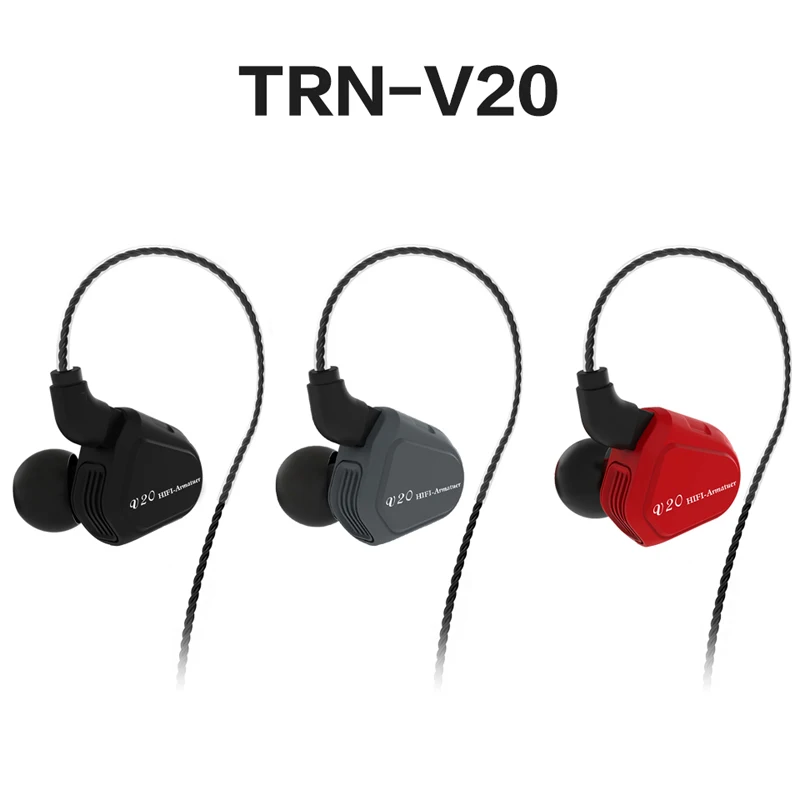 Новейший TRN V20 наушники 1DD + 1BA Гибридный HIFI DJ монитор для бега спортивный наушник