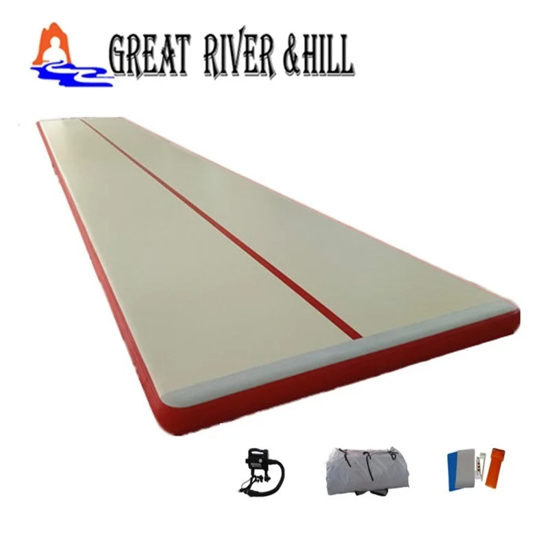 

Great river hill fitness mat inflatable air track foldable mat red 15m x 1.8m x 0.1m