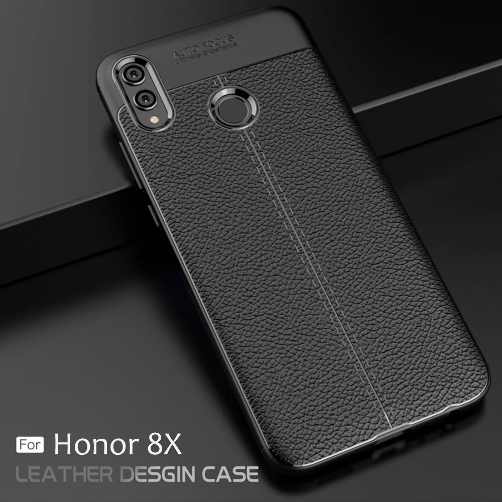 Для Honor 8X8 X Max Чехол кожаный Стильный чехол прочный ТПУ чехол для телефона для huawei Honor 8C 8 C чехол Полная защита бампер оболочка