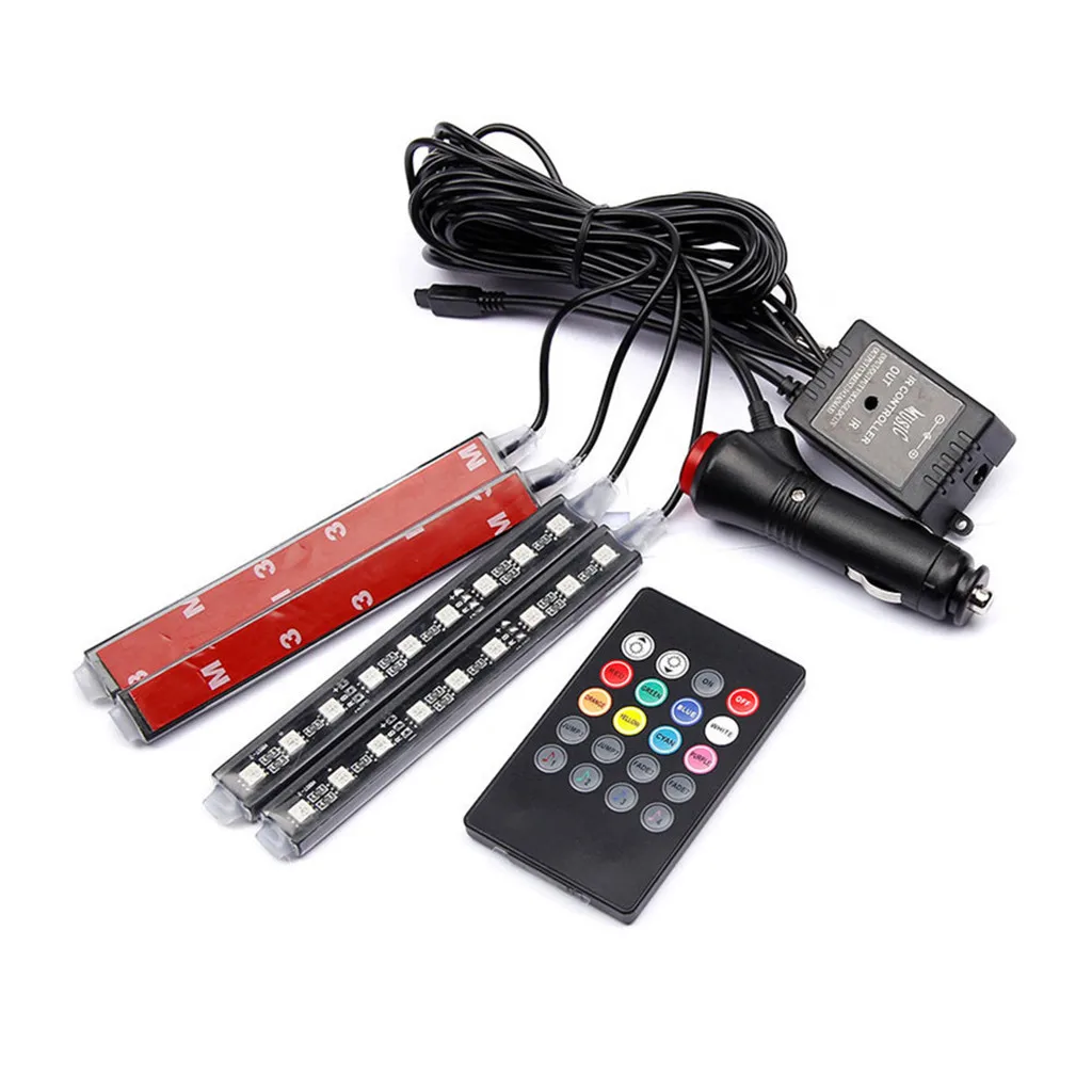 4PCS car universal 9LED soft version cigarette lighter head voice control colorful APP atmosphere light RB9D/FWD1T402 19Mar27 | Автомобили