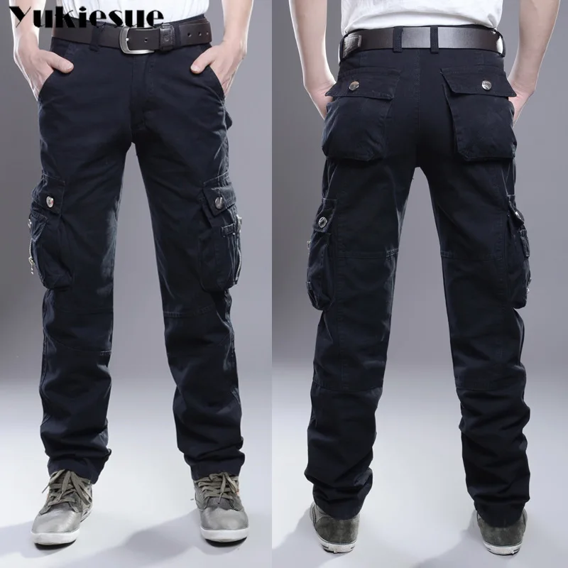 Джоггеры мужские в уличном стиле штаны карго хип хоп много карманов рабочая