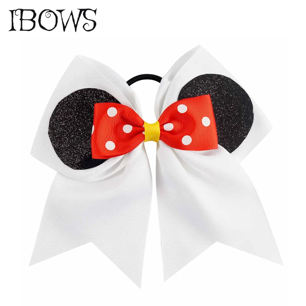 7 дюймов банты Cheer Bows большой школьный цветной бант в горошек с резинкой для