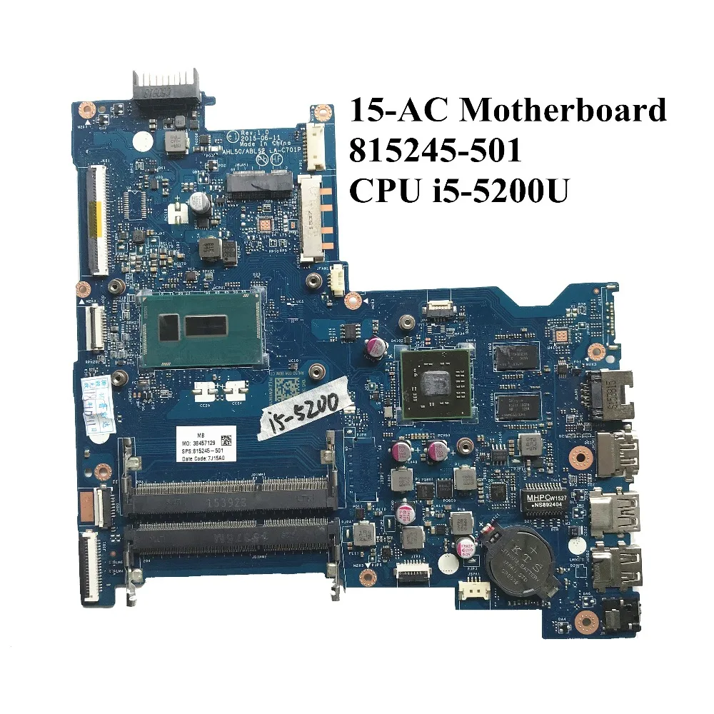 Отлично подходит для HP 15 AC серии Материнская плата портативного компьютера с I5