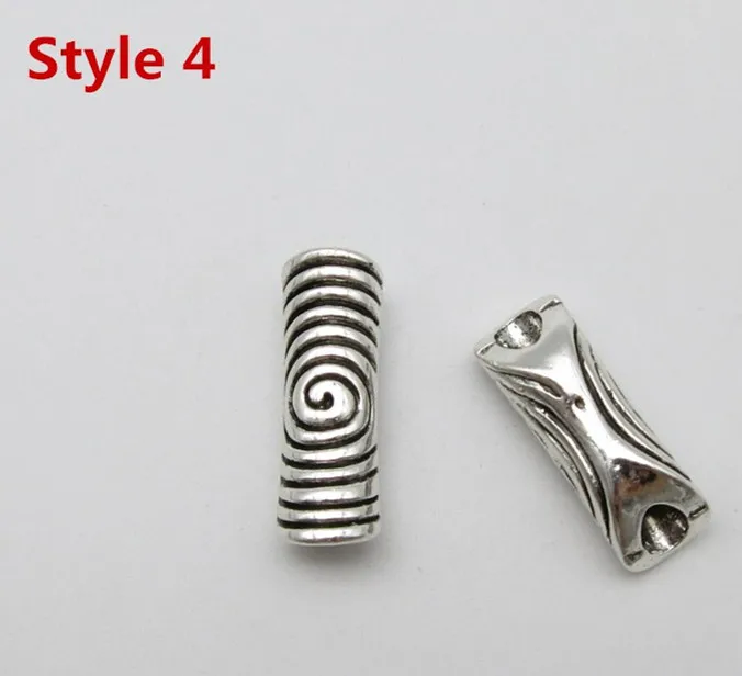 2pcs Style 4 2 шт./упак. из тибетского серебра разных 8 видов стилей, подвязанные лентой, с объемной волной, дредлоки, для увеличения объема, бусины кольца трубки около 4,2-5,2 мм Внутреннее отверстие аксессуары - Цвет: 2pcs Style 4