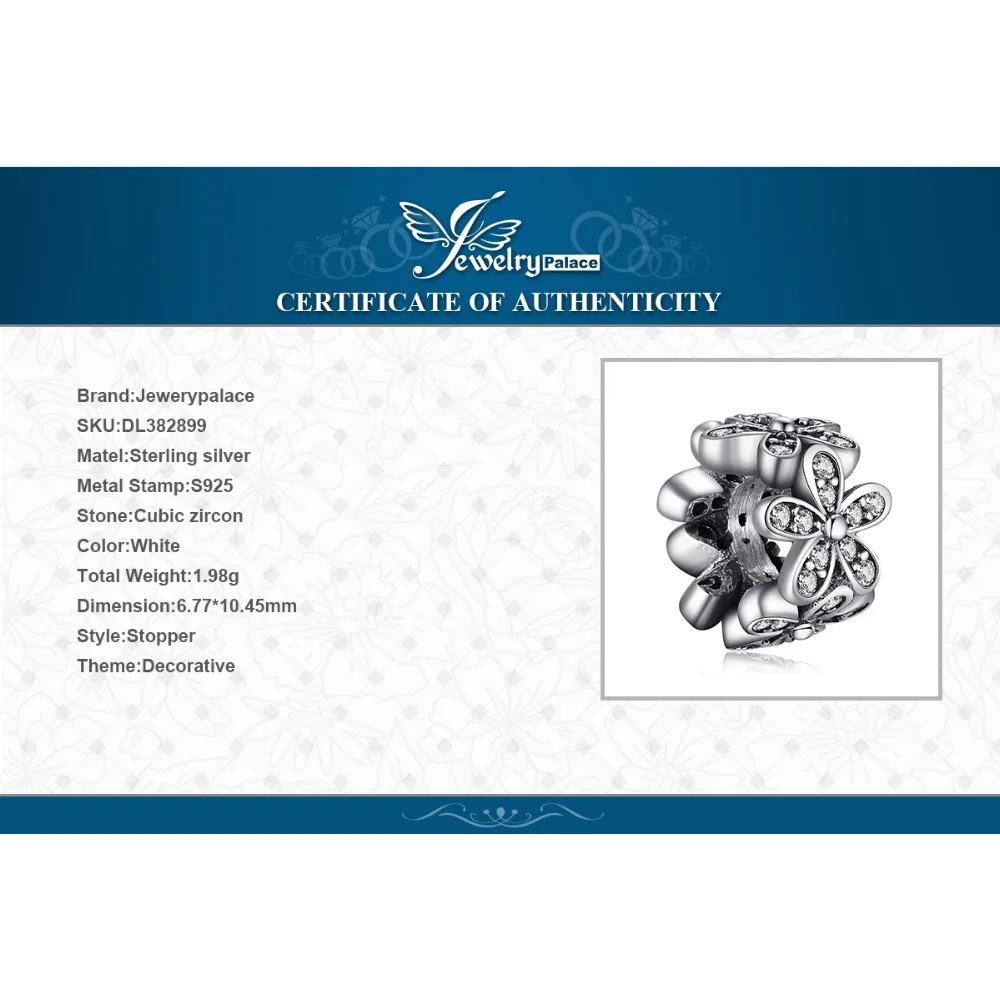 Jewelrypalace стерлингового серебра 925 ослепительно Dazies Spacer для Для женщин красивые