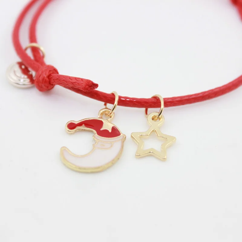 Мода ручной работы Регулируемый размер золотистого цвета Луна и звезда розовое