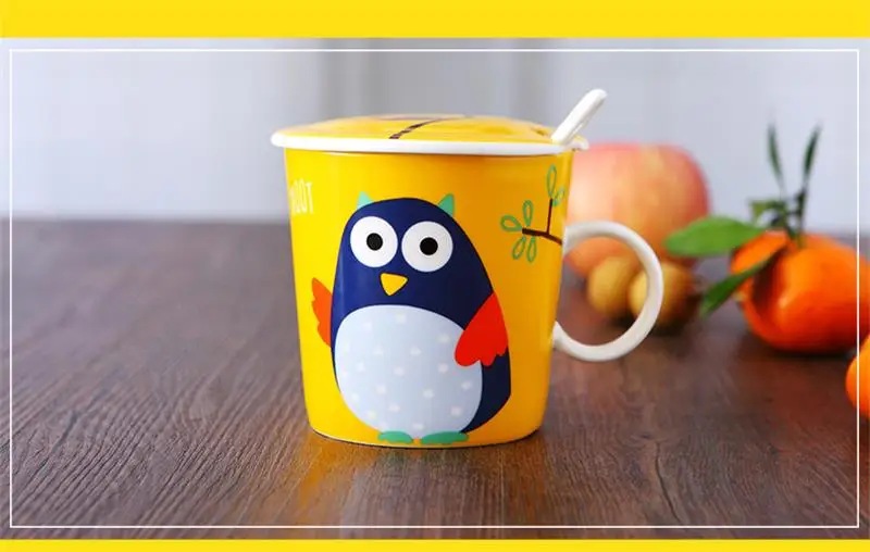 400 мл настоящая кость Китай tasse chat кофейная чашка с крышкой и ложкой забавная