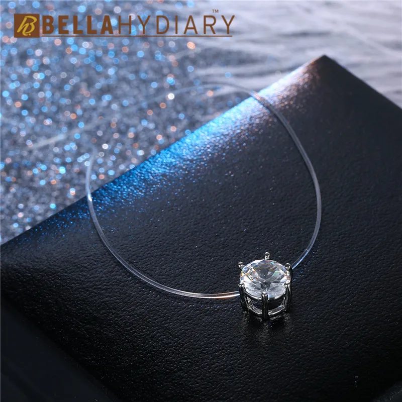 Ожерелье из прозрачной лески Bijoux серебряные невидимые ожерелья цепочки подвески
