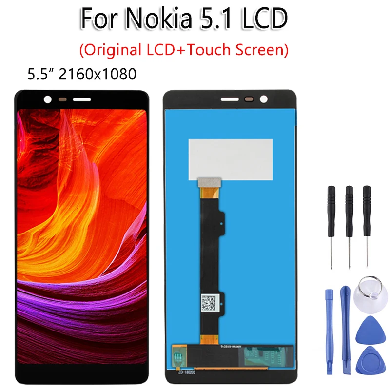 Протестировано для Nokia 2,1 3,1 5,1 7,1 8,1 ЖК-дисплей с сенсорным экраном дигитайзер сборка замена работа для Nokia 8,1 lcd