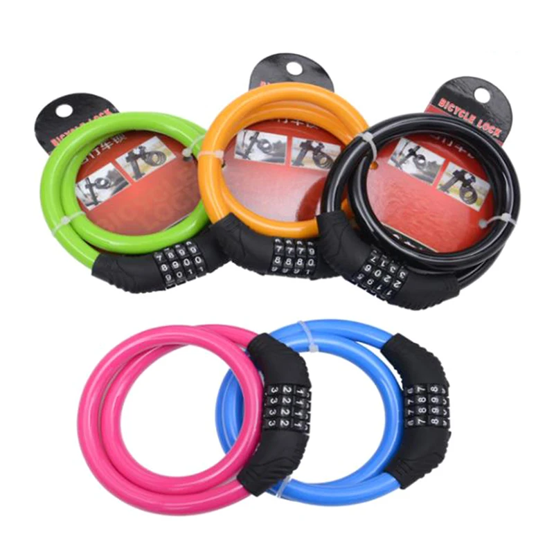 Милый цветной велосипедный защитный 4 значный комбинированный кабельный замок