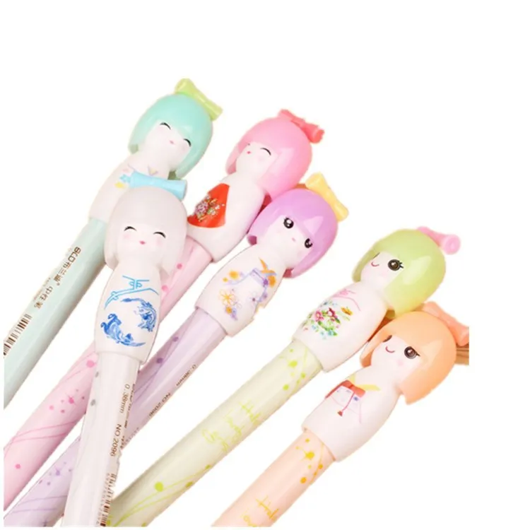 36 шт./лот японская кукла гелевая ручка мультфильм 0 38 мм черные чернила авторучка