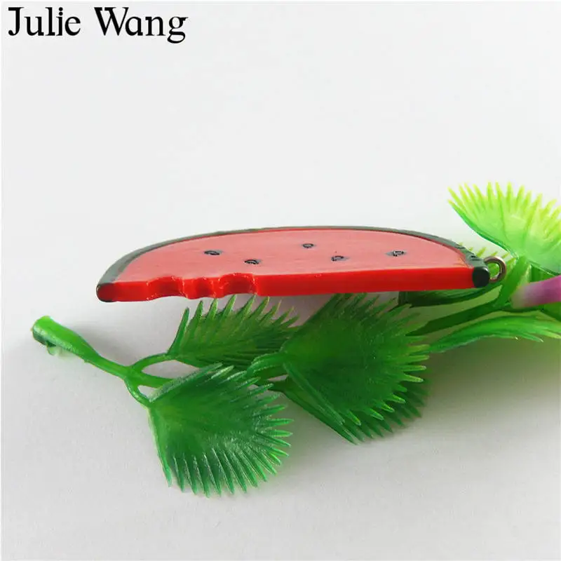 Julie Wang 5 шт. подвески из каучука арбуз фрукты ожерелье серьги фурнитура брелок