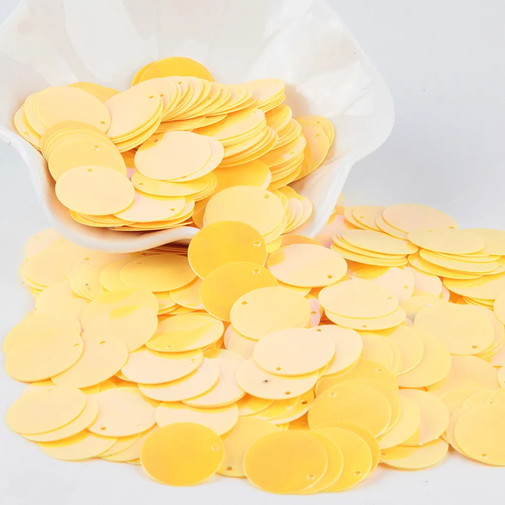 AB yellow Блестки 20 мм ПВХ плоские большие круглый из ПВХ свободные блестки шитье для свадьбы ткань для рукоделия кепки домашнее украшение - Цвет: AB yellow