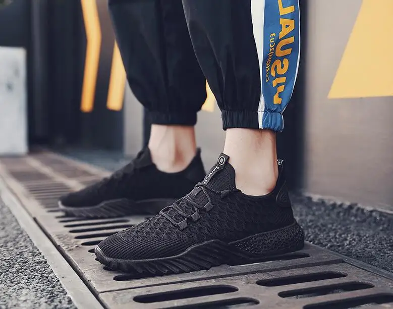 Новинка года; сезон весна-лето; Мужская обувь из ткани Flyknit; координатная сетка; дышащая уличная трендовая Спортивная повседневная обувь; Мужская обувь; кроссовки; лоферы