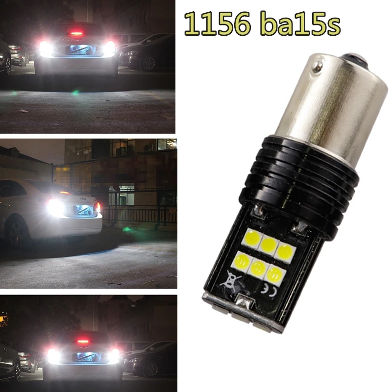 2 шт. T15/1156/T20 3030 15smd светодиодная лампочка для салона автомобиля Canbus Error Free белый