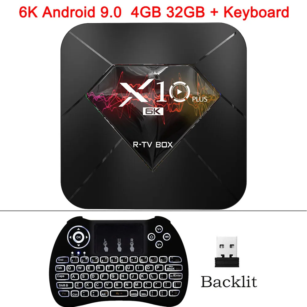 4GB 32GB Keyboard XGODY 2019X10 Plus 6K Android 9,0 Smart tv Box Allwinner H6 Четырехъядерный 4 ГБ 32 ГБ 64 Гб 2,4 ГГц Wifi USB 3,0 H.265 медиаплеер коробка - Цвет: 4GB 32GB Keyboard