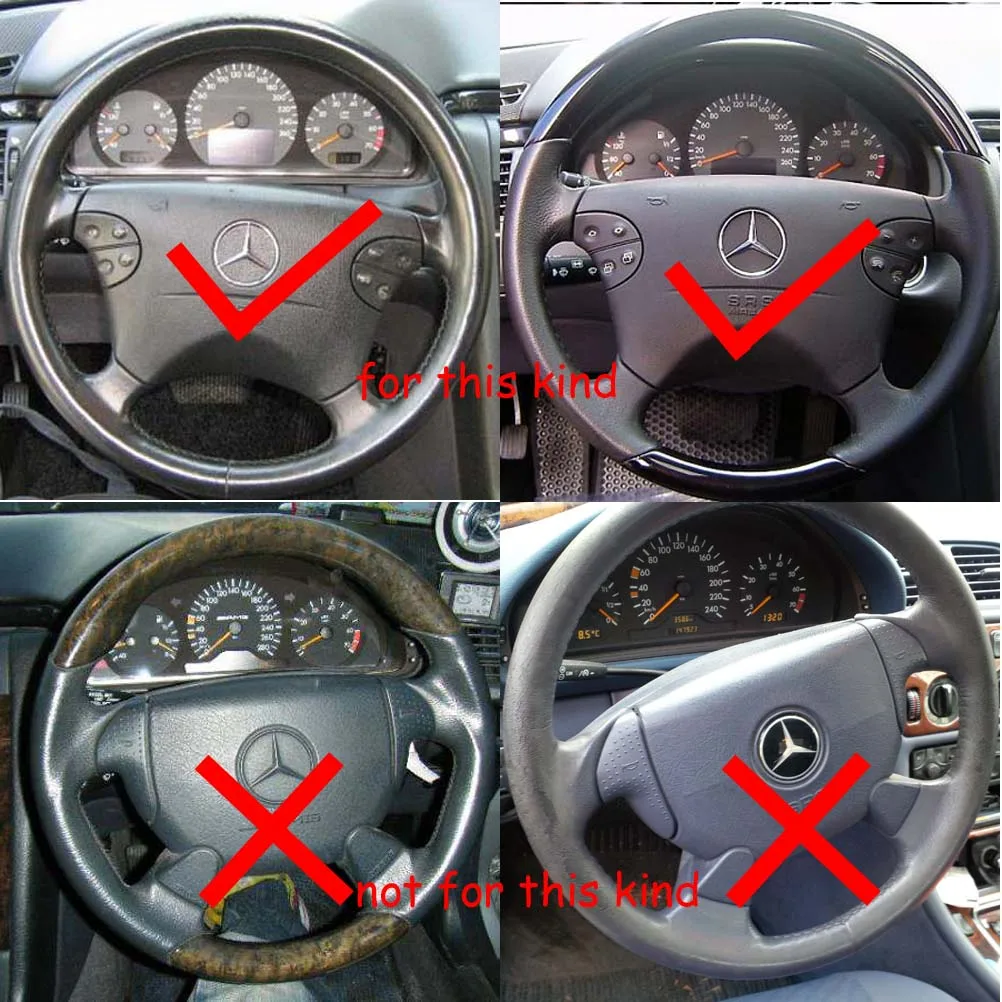 Серый кожаный чехол на руль для Mercedes Benz 00-02 W210 E E320 E430 97-02 W208 C208 A208 CLK CLK320 CLK430 CLK55 AMG |