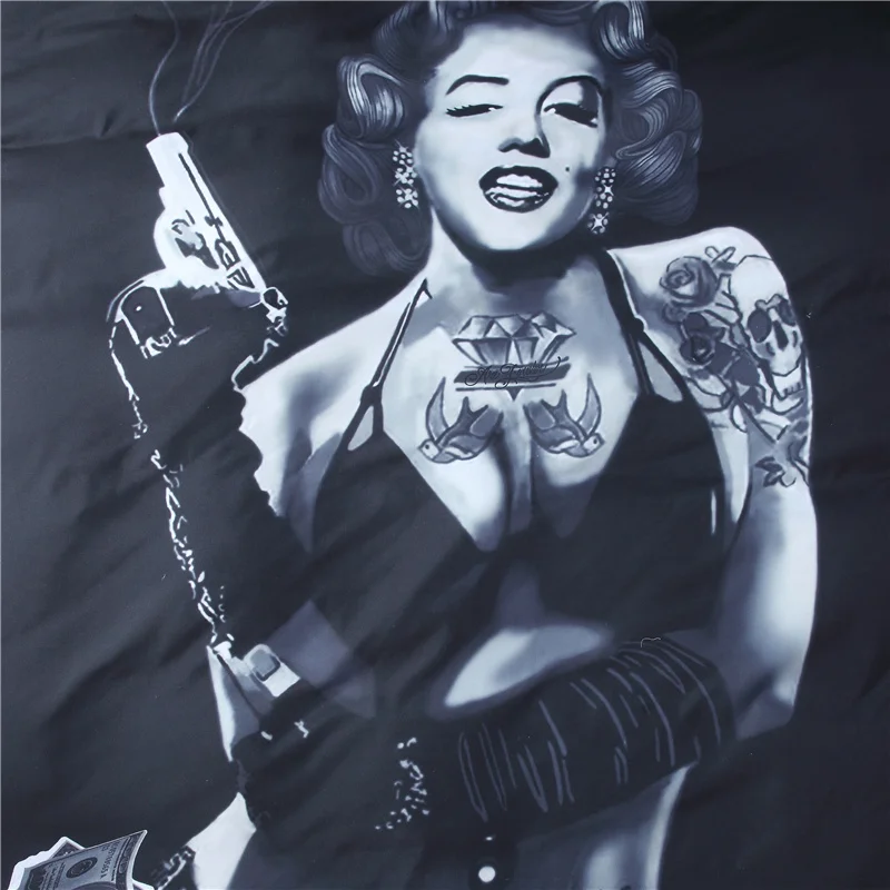 Комплект постельного белья с 3d изображением Мэрилин Монро роскошный комплект