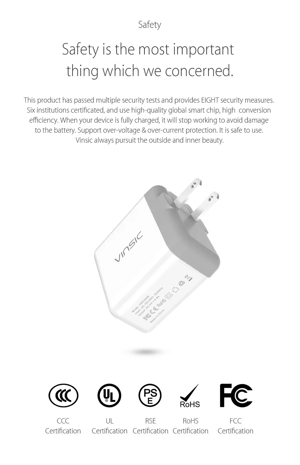 VINSIC 5 в 4.8A портативное двойное USB зарядное устройство для путешествий настенное зарядное устройство адаптер для iPad iPhone X 8 8 Plus iMac Xiaomi huawei Sumsung Nokia