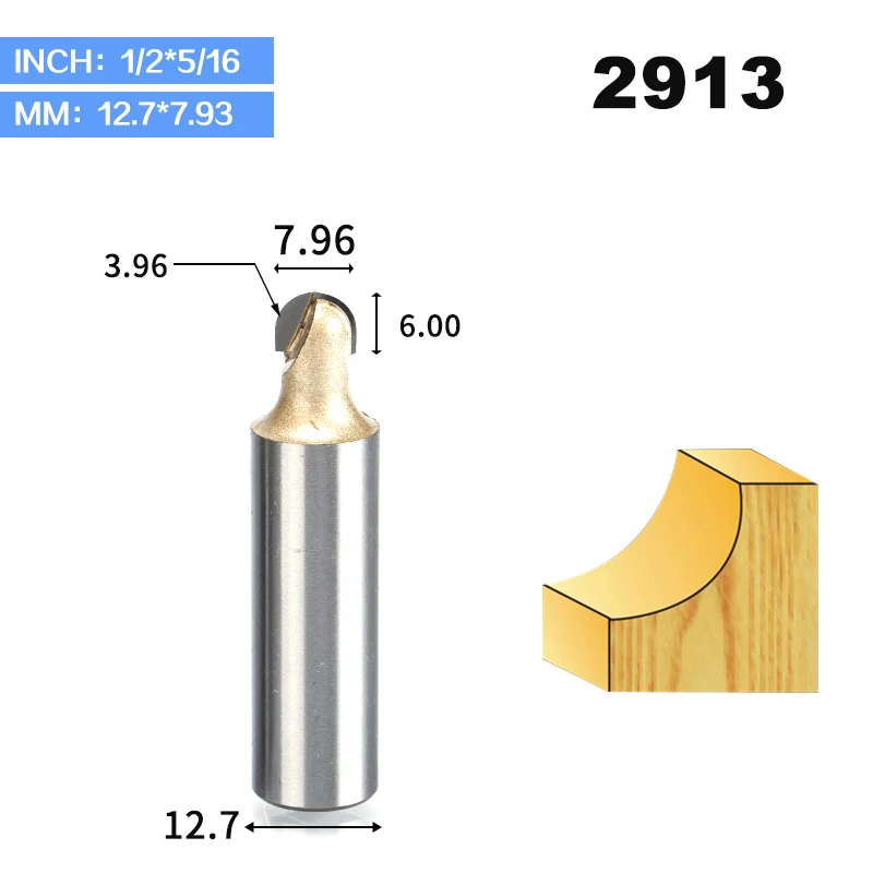 2913 HUHAO 1 шт., двойная фреза для отделки кромки, долота для дерева, долота, карбид вольфрама, деревообрабатывающий концевой фреза 1/" 1/4", хвостовик, фреза - Длина режущей кромки: 2913
