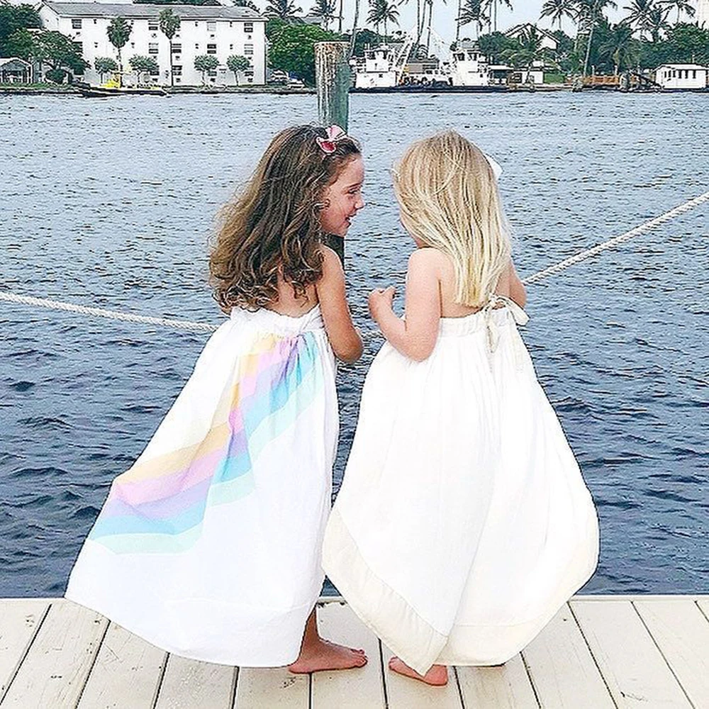 Новинка 2019 года пышные платья для девочек летнее пляжное платье принцессы с