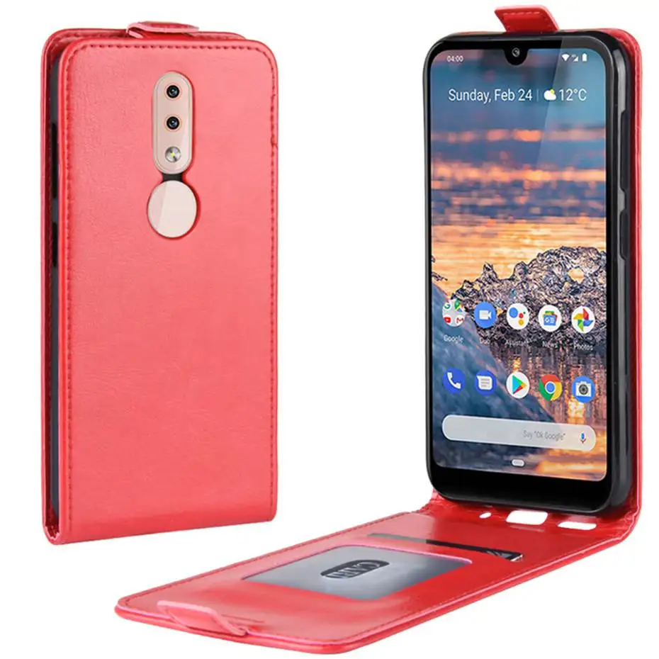 Роскошный Вертикальный флип-чехол для Nokia 4 2 чехол из искусственной кожи