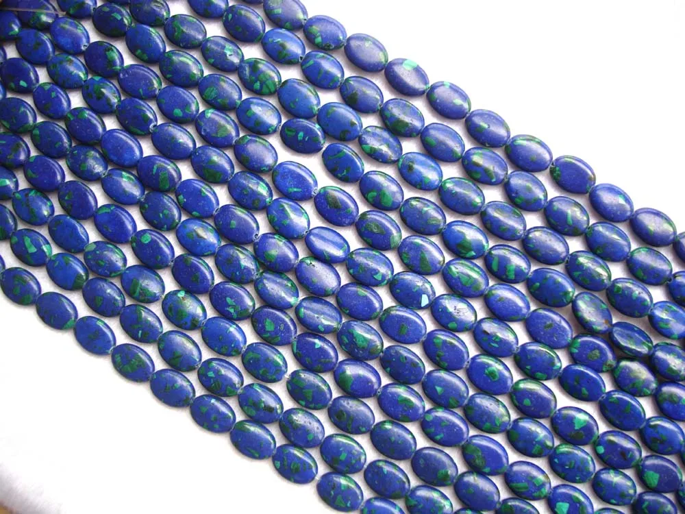 Плоские овальные бусины Azurite из Малахита свободные серьги-браслет | Украшения и