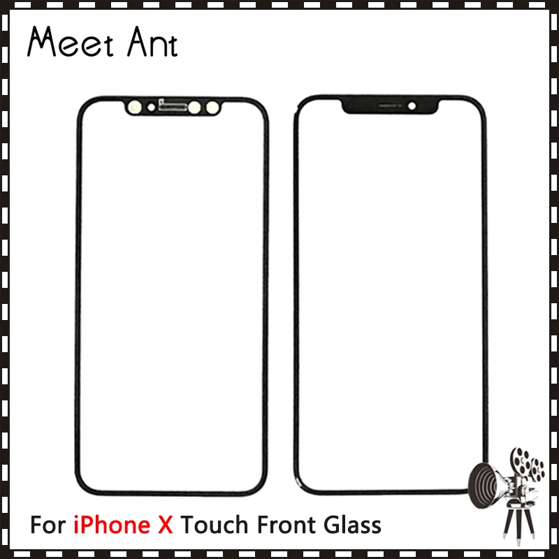 

10 шт./лот AAA высокое качество 5,8 "для iPhone X передняя внешняя стеклянная линза сенсорная панель экрана