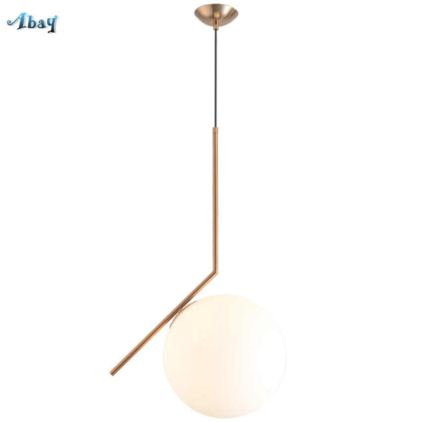 Nordic glass globe Gold Pendant Lights Modern Bedroom Living Room Bedside hanging lamp Restaurant loft decor lighting Fixtures | Лампы и