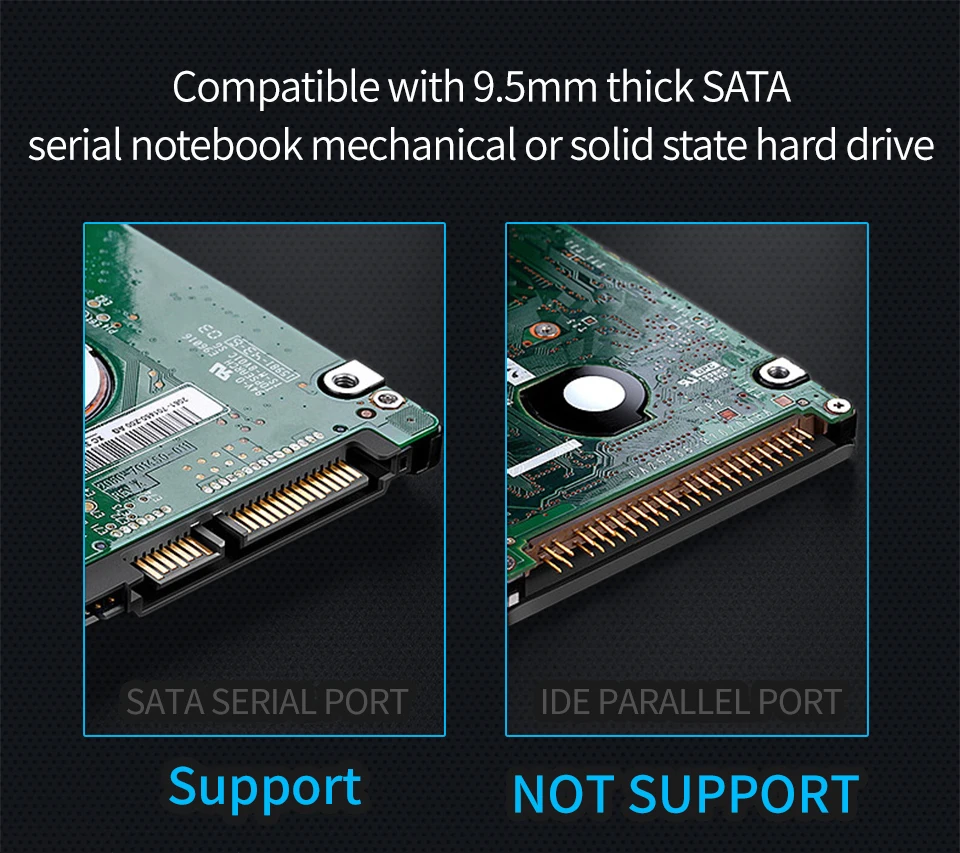 Корпус для жесткого диска 2,5 дюйма, чехол для жесткого диска Micro B-USB A 3,0, 2,5 дюйма, поддержка SSD/HDD, макс. 6 ТБ, SATA HDD, портативный бокс для жесткого диска для ПК, ноутбука