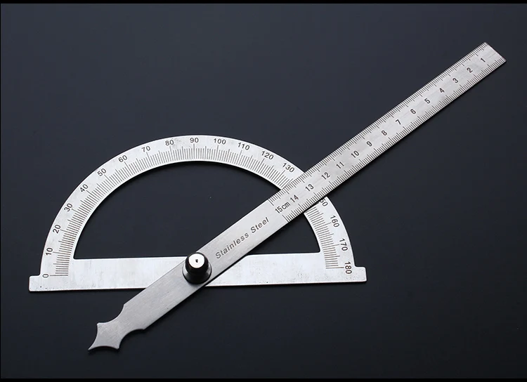 Нержавеющая сталь круглая голова 180 градусов транспортир Angle Finder поворотный линейка Угол Правитель 100 мм 150 мм 300 мм