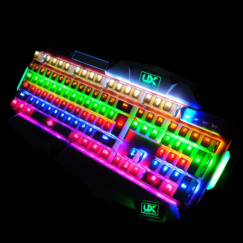 K915 Механическая игровая клавиатура 10 Подсветка режимы синий переключатель для