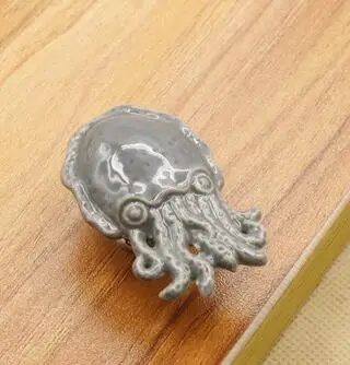 Мультяшная керамическая ручка и ручка для детской комнаты с изображением дельфина/рыбы/осьминога/птицы/медведя - Цвет: octopus