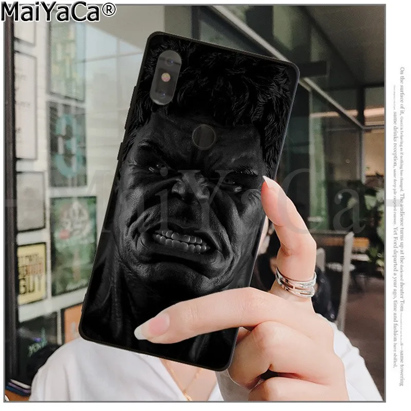 MaiYaCa герои Marvel Hulk ТПУ черный чехол для телефона оболочка для Xiao mi Red mi 5 5Plus Note4 4X Note5 6A mi 6 mi x2 mi x2S