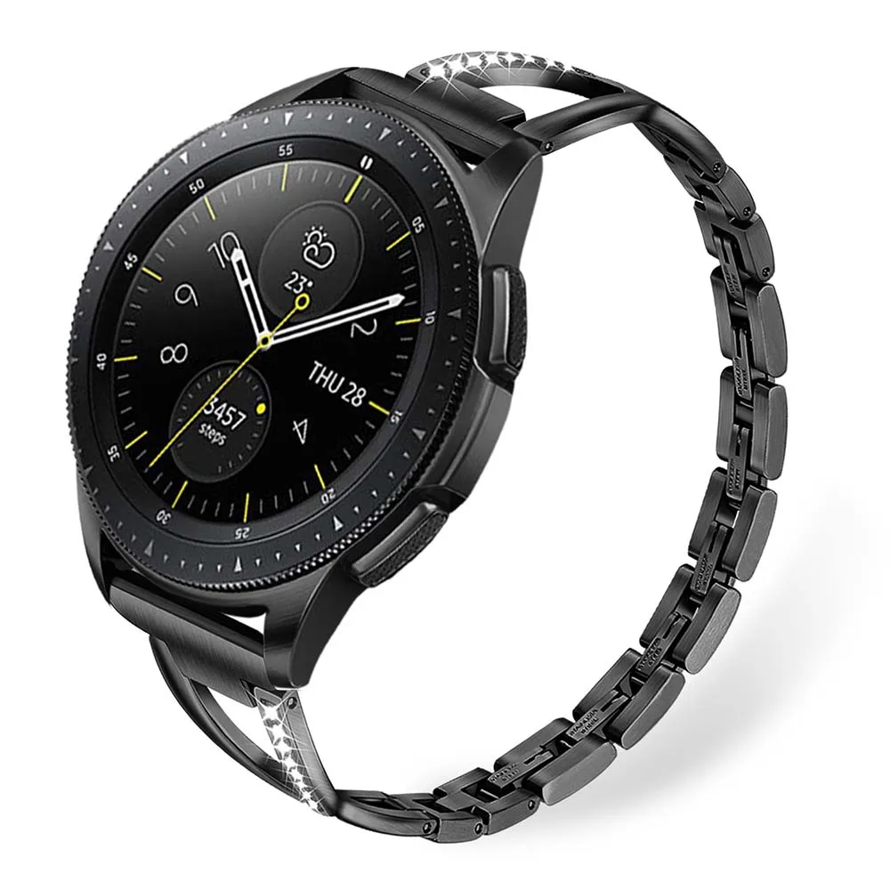 Нержавеющая сталь+ Алмазный ремешок для часов 20 мм для samsung Galaxy Watch 42 мм/Active Active2 40 мм 44 мм/gear Sport/S2 классический ремешок