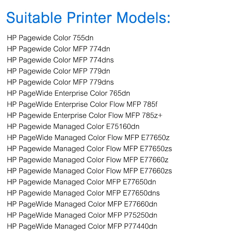 Техническое обслуживание ёмкости для чипа для hp PageWide управляемых Цвет МФУ 750dw 755dn 774dn 779dn 772dw 785f P77950dns Услуги контейнер для жидкости комплект