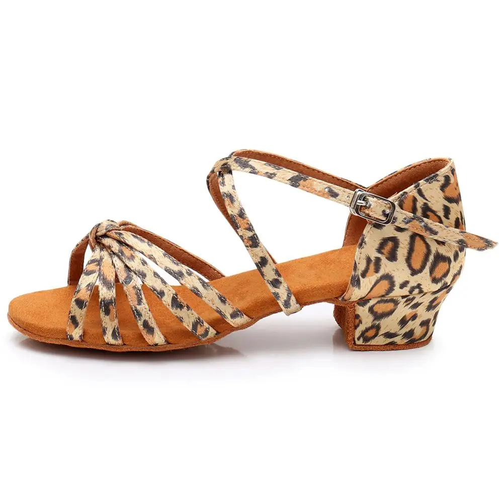 Leopard Новая детская танцевальная обувь для малышей; для детей; для девочек; современные танцевальные кроссовки для латинских танцев; мягкая обувь для девочек; Танцевальная обувь для сальсы, танго - Цвет: Leopard