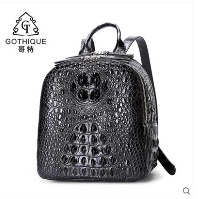 Женский рюкзак из импортной крокодиловой кожи gete сиамская сумка Повседневная