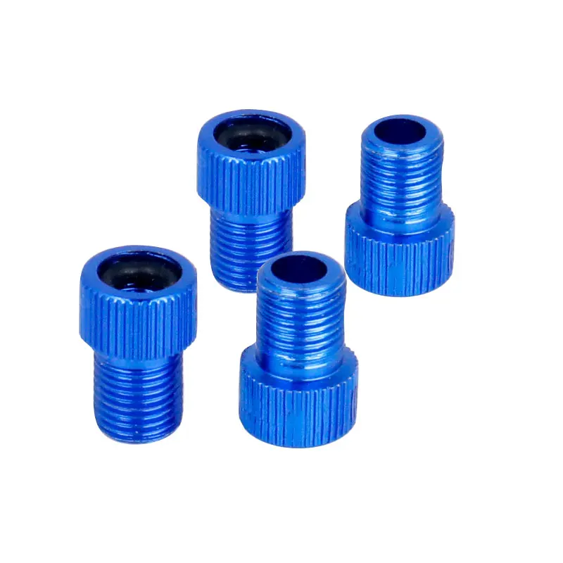 Blue 4PCS Велосипед 4 шт. анодированный сплав велосипедный Клапан адаптер Presta к Schrader changever F/V A/V сопло конвертер для езды на велосипеде насос - Цвет: Blue 4PCS