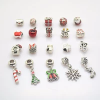 mixed christmas series snowflake charms beads fit pandora charms bracelet women fashion bead 20pclots feng0014