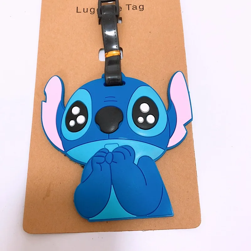 Бирка для чемодана Kawaii Stitch держатель с мультипликационным адресом силиконовая