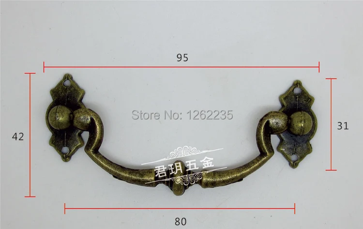 

95*42 мм, Античная ручка для мебели, ручка для шкафа, ящика, большая роскошная ручка, оптовая продажа