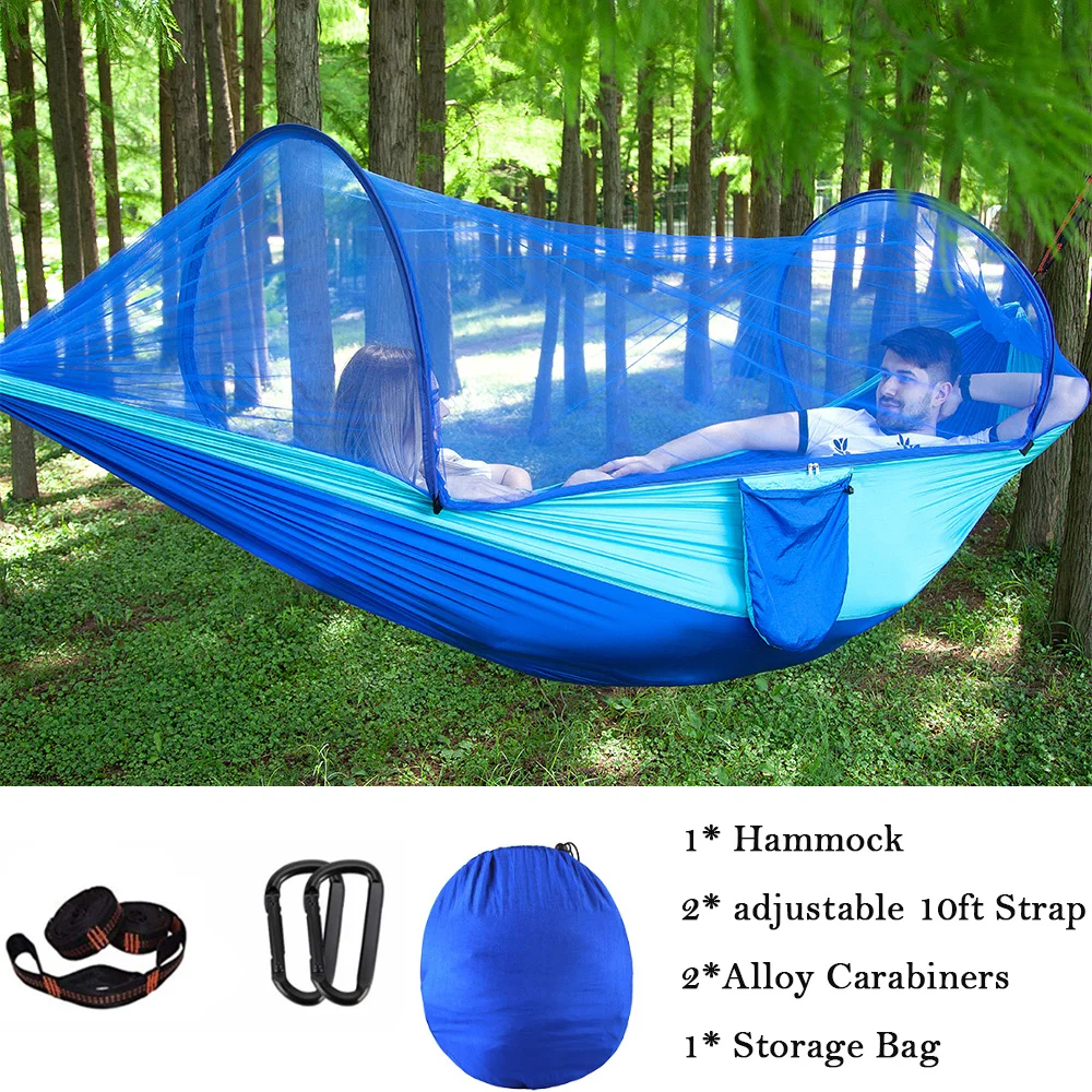Light Blue Открытый гамак парашют гамак москитная сетка гамак портативный Кемпинг висячая спальная кровать 1-2 человека - Цвет: Light Blue