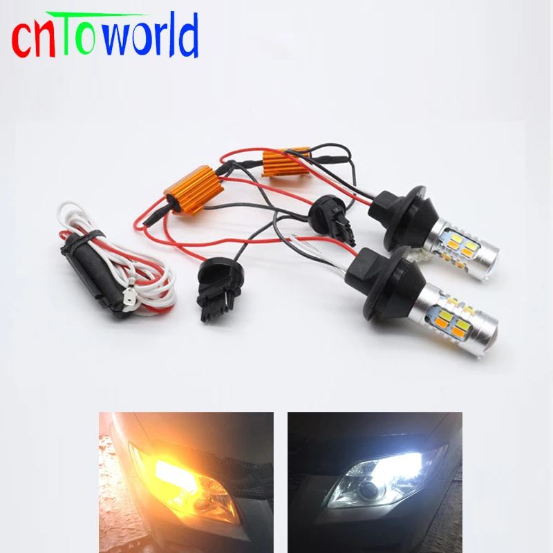 Супер яркий 1156 P21W BA15S Bau15S 7440 20SMD Canbus безошибочный двойной цвет Янтарный Белый