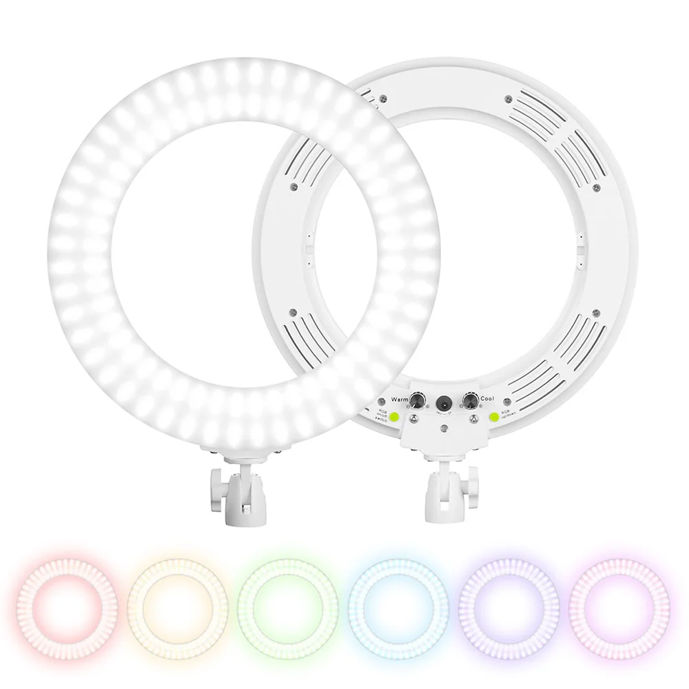 14 дюймов Dimmable светодиодный видео кольцо с фотографией свет штативами селфи палка
