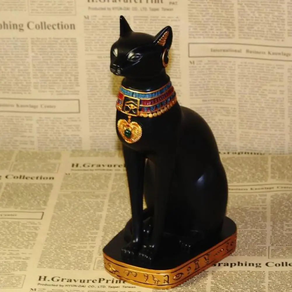 

3Size Egypt Moon Goddess Bastet Incarnation Cat God Figurine Egyptian cat God feng shui Resin Figurine Home Office Desktop Craft