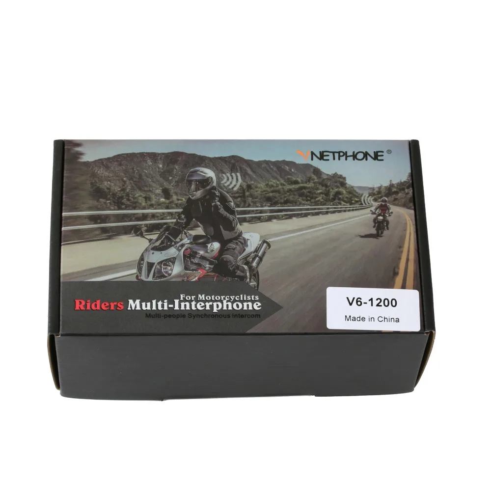 

2PCS 1200M Motorcycle Bluetooth Helmet Intercom for 6 riders BT Wireless Waterproof Interphone Headsets MP3 Free Shipping!!