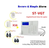 best selling alarm ethernet tcp ip alarm gsm gprs alarm system home security protection with 32 wireless zone and 8 wired zone