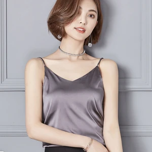 Жилет женский атласный, однотонный Свободный Топ без рукавов, кофта с подкладкой, модный топ